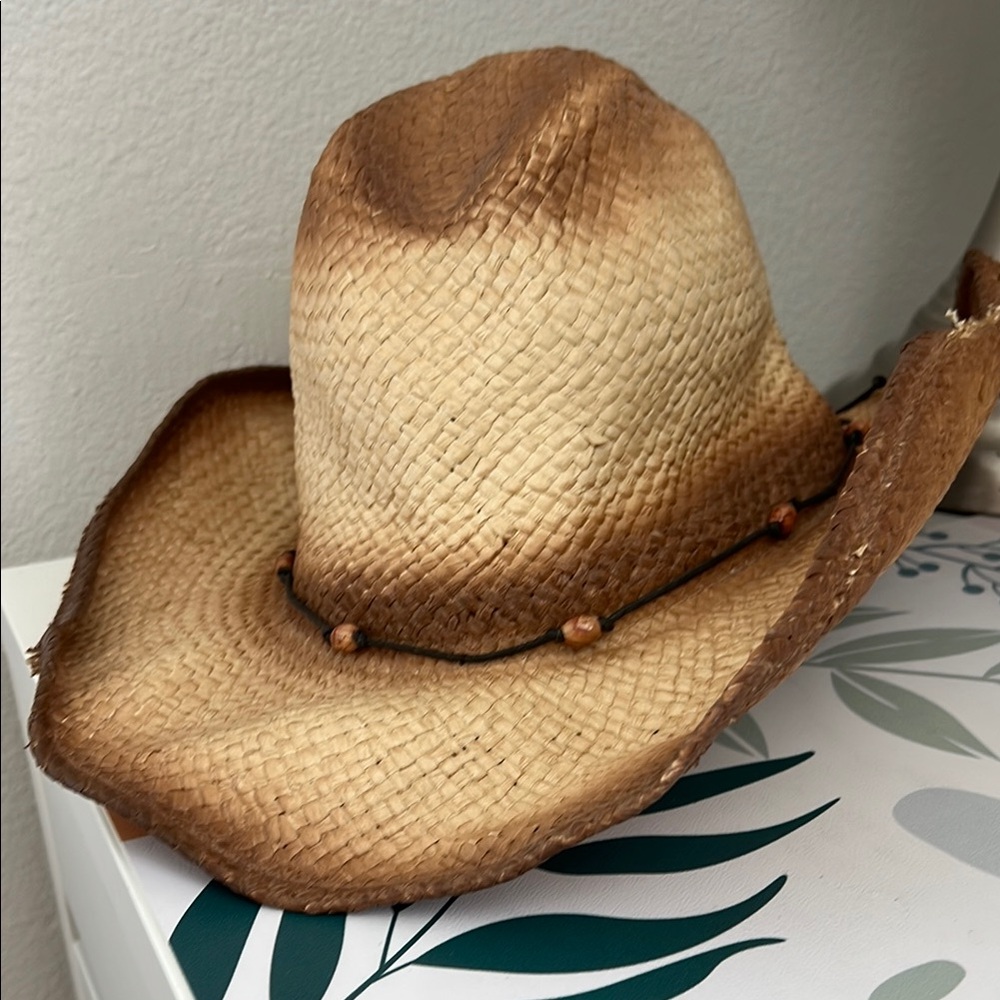 Stylish Two-Tone Straw Cowboy Hat